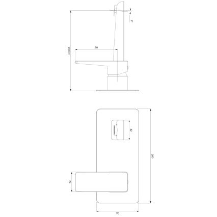 OMNIRES PM7415BL - Misturador de lavatório para instalação embutida PARMA preto mate
