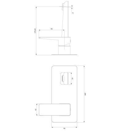 OMNIRES PM7415CRB - Misturador de lavatório para instalação embutida PARMA cromo brilhante/branco