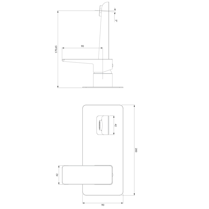OMNIRES PM7415CRB - Misturador de lavatório para instalação embutida PARMA cromo brilhante/branco
