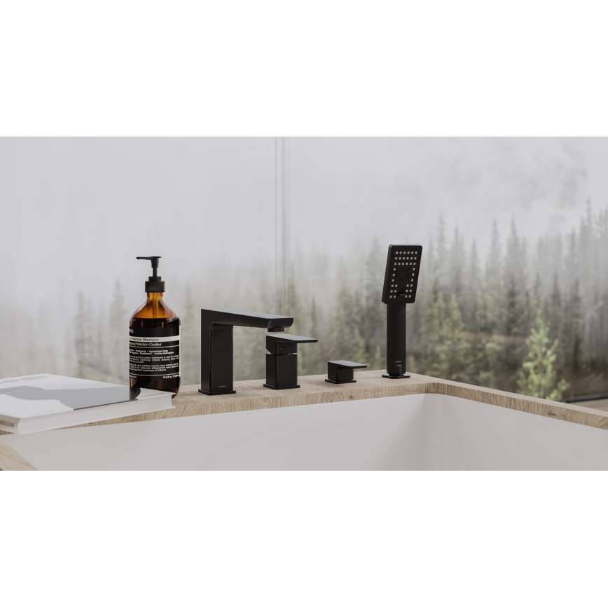 OMNIRES PM7432BL - Torneira de banheira 4 orifícios PARMA mate preto