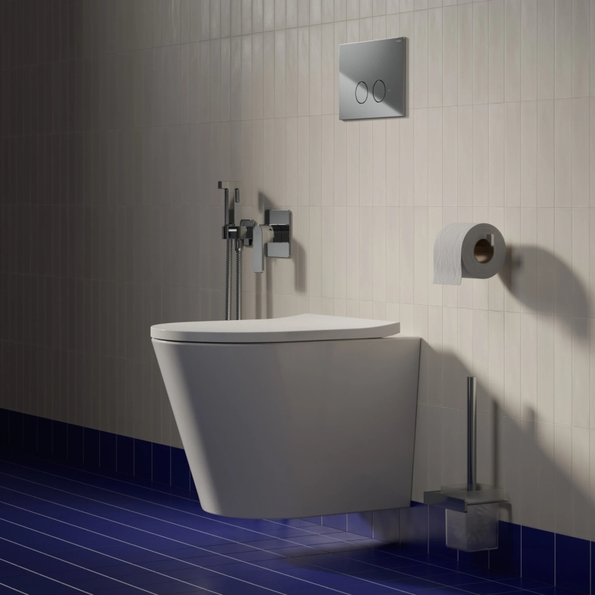 OMNIRES TAMPAMWBP - Vaso sanitário suspenso TAMPA com assento SoftClose, cerâmica, branco brilhante