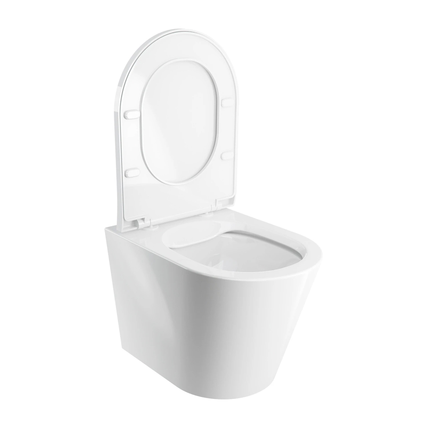 OMNIRES TAMPAMWBP - Vaso sanitário suspenso TAMPA com assento SoftClose, cerâmica, branco brilhante