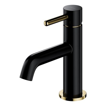 OMNIRES Y1210NBLGL - Misturador para lavatório Y 16,2 cm preto semi-mate/dourado brilhante