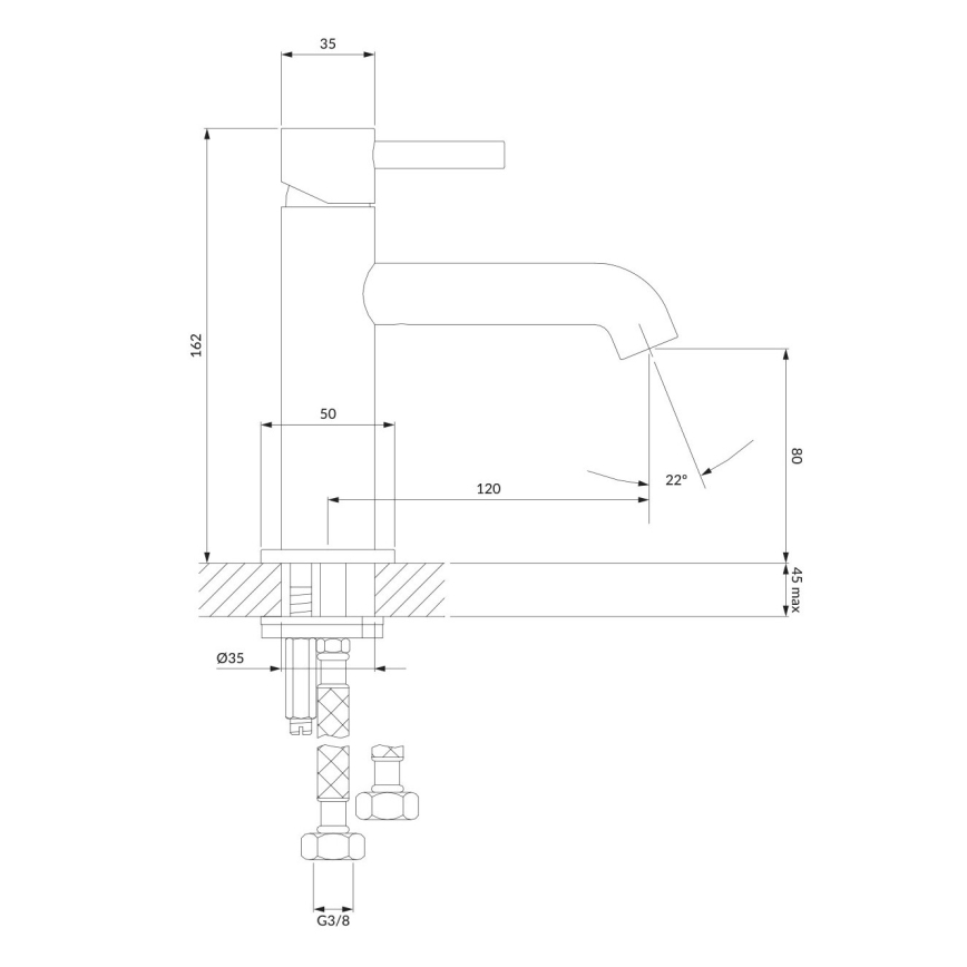 OMNIRES Y1210NBSB - Misturador de lavatório Y 16,2 cm latão escovado