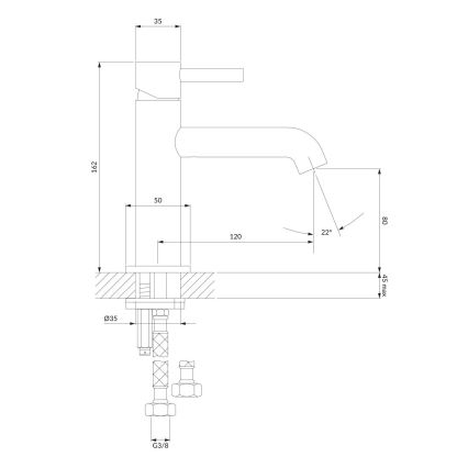 OMNIRES Y1210NGLB - Torneira de lavatório Y 16,2 cm, acabamento dourado escovado