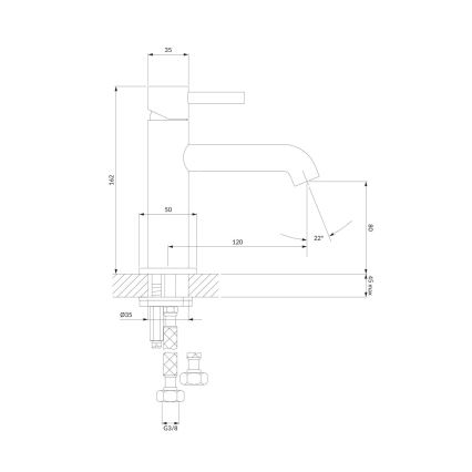 OMNIRES Y1210NNI - Torneira do lavatório Y 16,2 cm escovado níquel