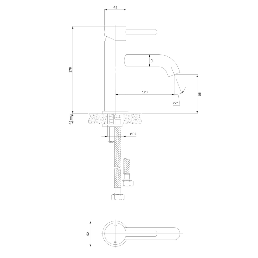 OMNIRES Y1210STCR - Torneira do lavatório Y 17,8 cm cromado brilhante