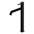 OMNIRES Y1212BLGL - Torneira do lavatório Y 30,8 cm semi-mate preto/dourado brilhante