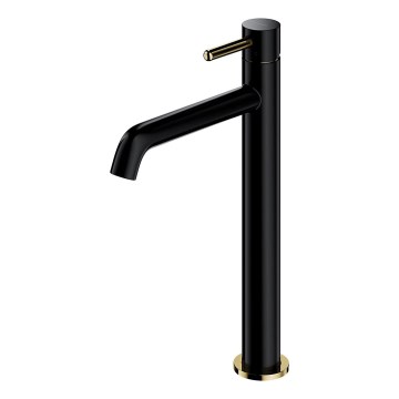 OMNIRES Y1212BLGL - Torneira do lavatório Y 30,8 cm semi-mate preto/dourado brilhante