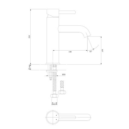 OMNIRES Y1213MAXCR - Torneira do lavatório Y 21 cm cromado brilhante
