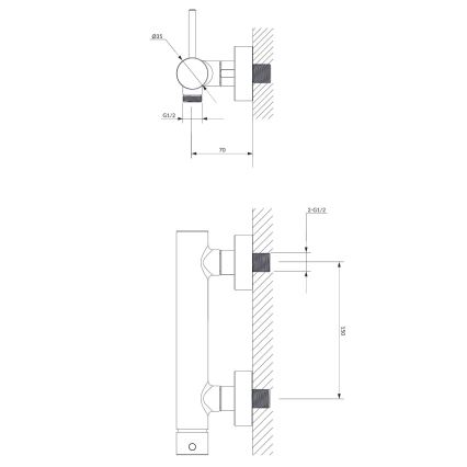 OMNIRES Y1240BL - Torneira de duche Y semi-mate preto