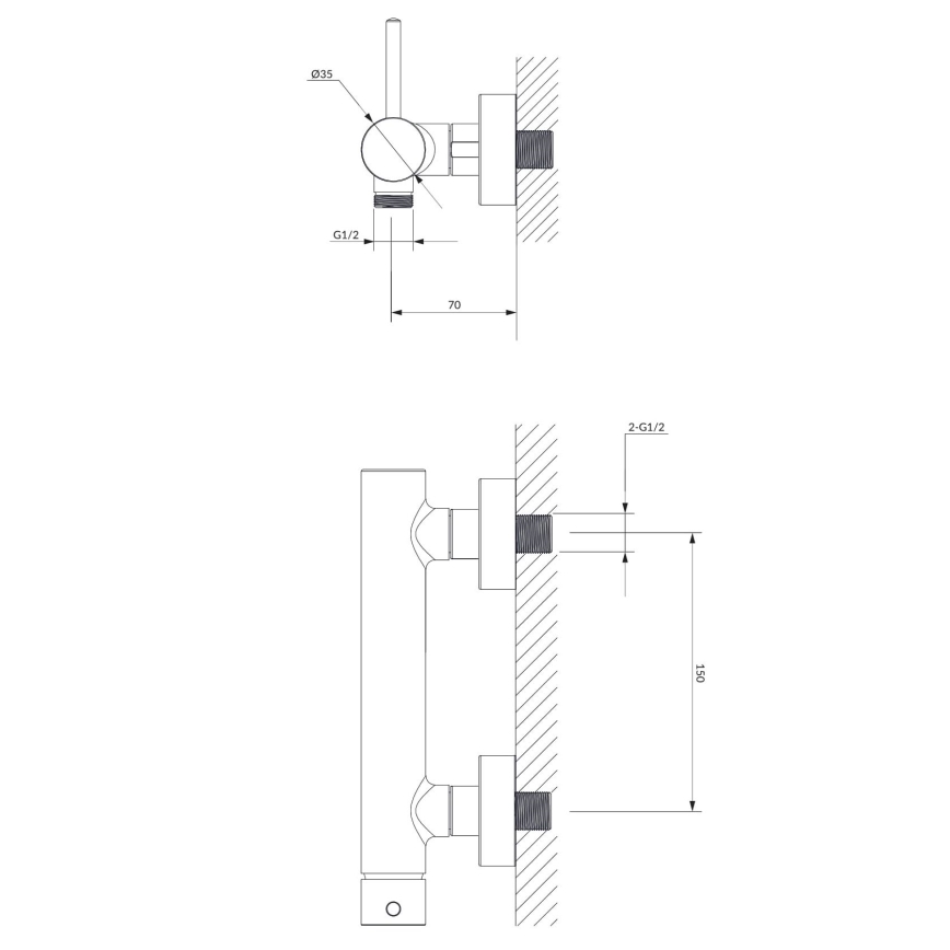 OMNIRES Y1240BL - Torneira de duche Y semi-mate preto