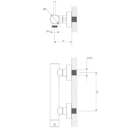 OMNIRES Y1240CR - Torneira de duche Y cromado brilhante