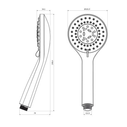 OMNIRES YOSEMITE-RCR - Chuveiro de mão YOSEMITE cromado brilhante