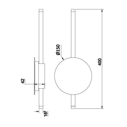 Ondaluce - Aplique de parede LED dimerizável JAMES LED/16W/230V preto