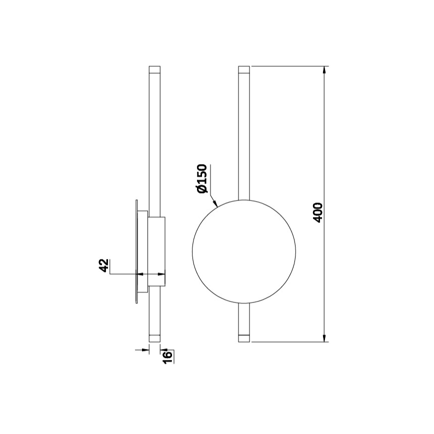 Ondaluce - Aplique de parede LED dimerizável JAMES LED/16W/230V preto