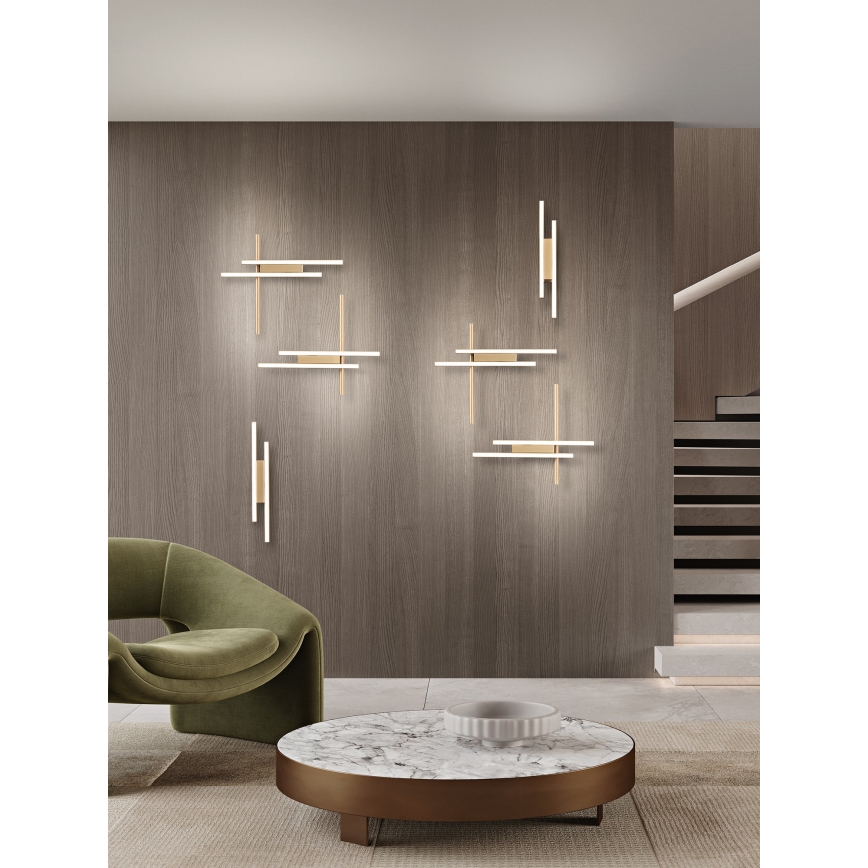 Ondaluce - Aplique de parede LED dimerizável MOVIDA LED/16W/230V dourado