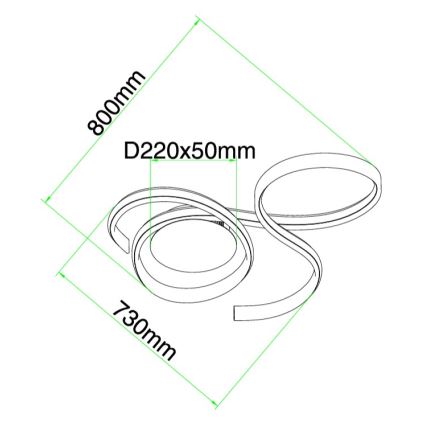 Ondaluce - Aplique de parede LED dimerizável TWIST LED/57W/230V branco