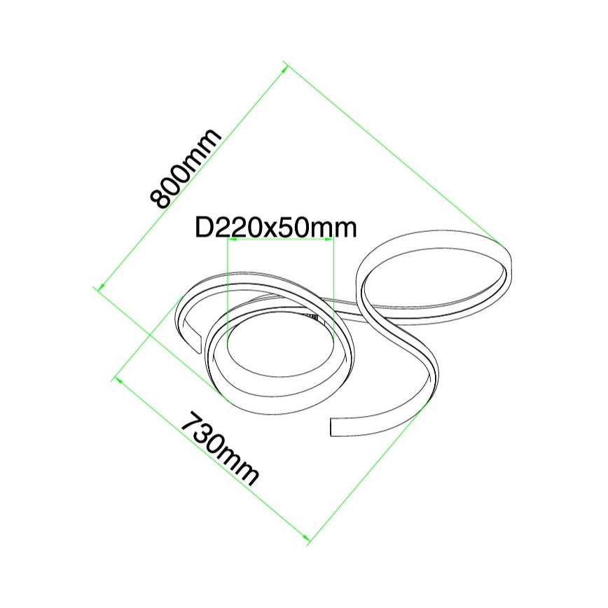 Ondaluce - Aplique de parede LED dimerizável TWIST LED/57W/230V branco