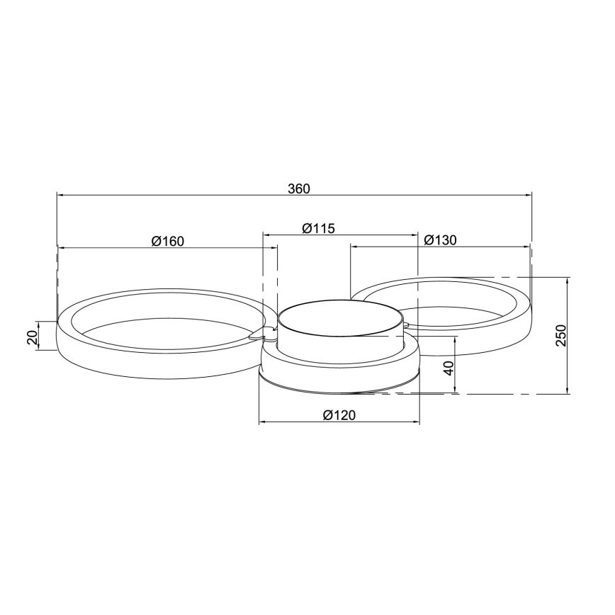 Ondaluce - Aplique de parede LED POIS LED/20W/230V dourado