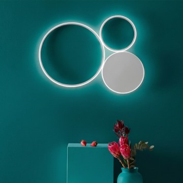 Ondaluce - Aplique de parede LED regulável POIS LED/42W/230V prateado