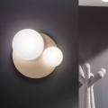 Ondaluce - Aplique de parede TONDO 1xE14/10W/230V + 1xE27/15W dourado/branco