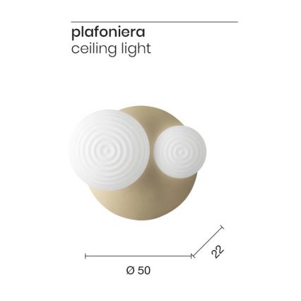 Ondaluce - Aplique de parede TONDO 1xE14/10W/230V + 1xE27/15W dourado/branco