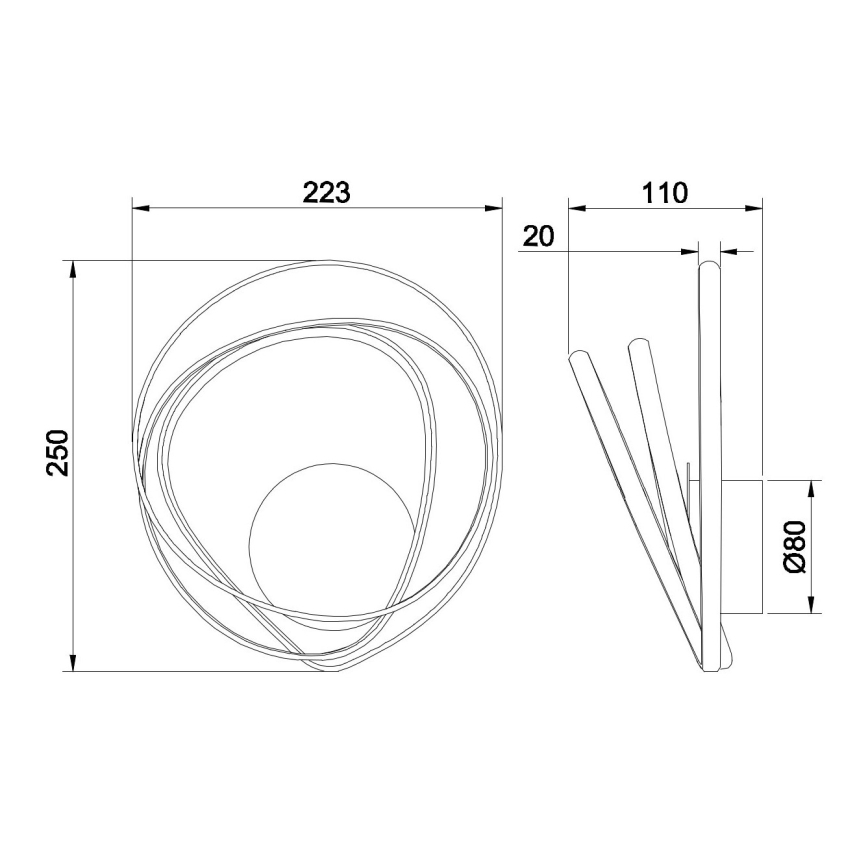 Ondaluce - Candeeiro de parede LED GOLDEN LED/23W/230V dourado