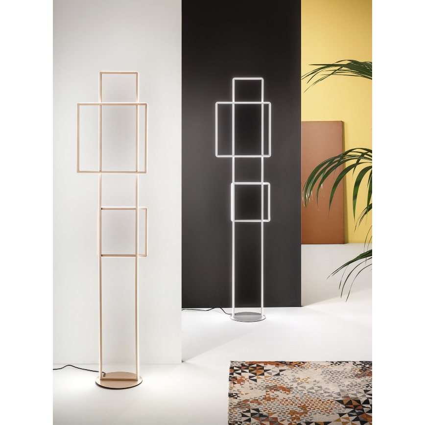 Ondaluce - Candeeiro de pé LED dimerizável DOWEL LED/77W/230V 166 cm dourado