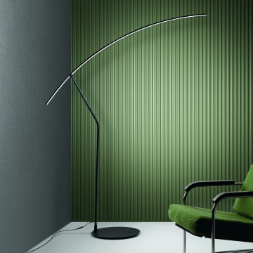Ondaluce - Candeeiro de pé LED dimerizável FOLAGA LED/30W/230V 190 cm preto
