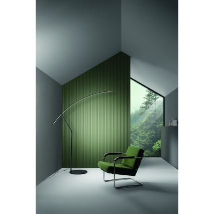 Ondaluce - Candeeiro de pé LED dimerizável FOLAGA LED/30W/230V 190 cm preto