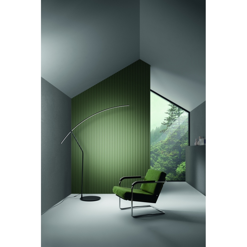 Ondaluce - Candeeiro de pé LED dimerizável FOLAGA LED/30W/230V 190 cm preto