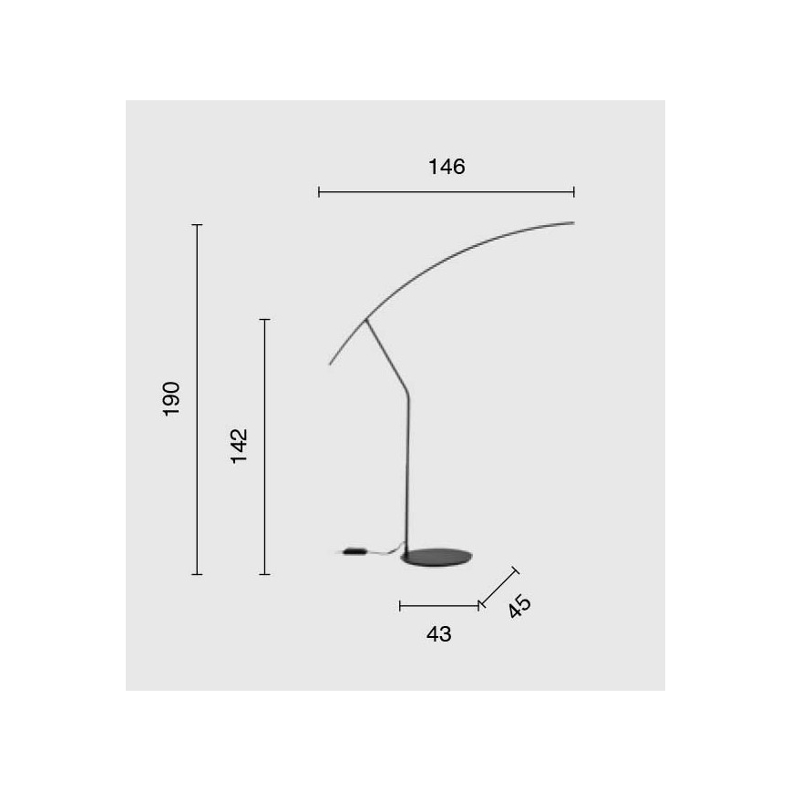 Ondaluce - Candeeiro de pé LED dimerizável FOLAGA LED/30W/230V 190 cm preto