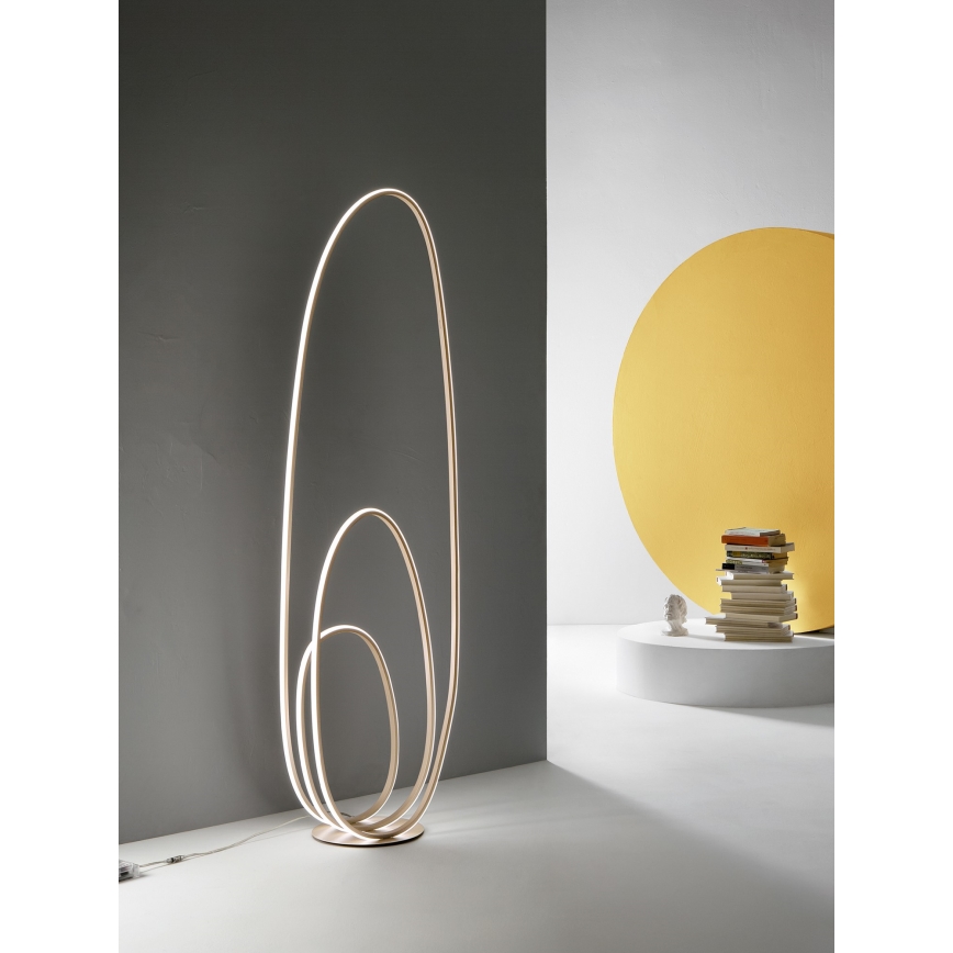 Ondaluce - Candeeiro de pé LED dimerizável GOLDEN LED/45W/230V 160 cm dourado