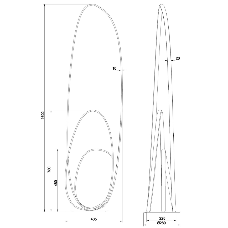 Ondaluce - Candeeiro de pé LED dimerizável GOLDEN LED/45W/230V 160 cm dourado