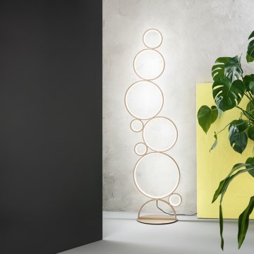 Ondaluce - Candeeiro de pé LED dimerizável POIS LED/52W/230V 160 cm dourado