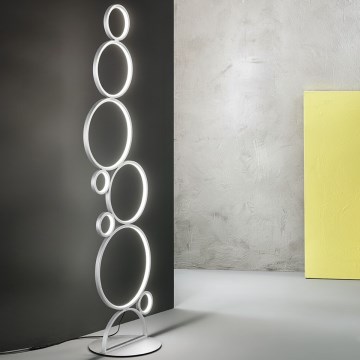 Ondaluce - Candeeiro de pé LED dimerizável POIS LED/52W/230V prateado