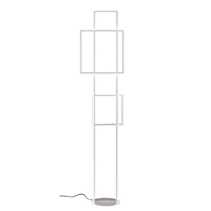 Ondaluce - Candeeiro de pé LED regulável DOWEL LED/77W/230V prateado