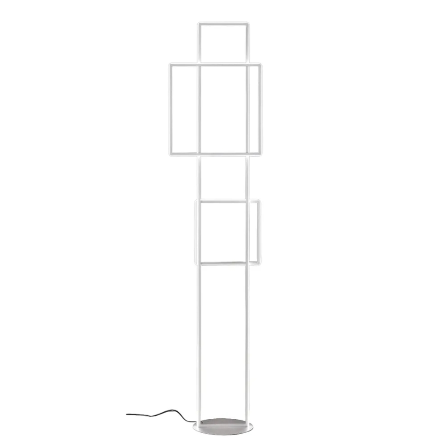 Ondaluce - Candeeiro de pé LED regulável DOWEL LED/77W/230V prateado