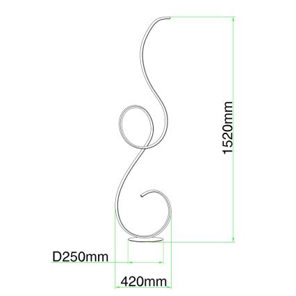 Ondaluce - Candeeiro de pé LED regulável FLOK LED/44W/230V 152 cm branco