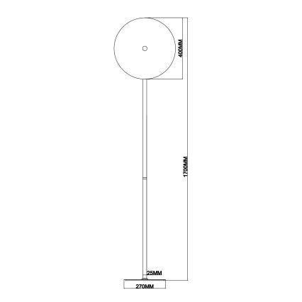 Ondaluce - Candeeiro de pé LED regulável JOKEY LED/15W/230V 170 cm dourado/transparente