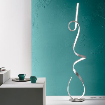 Ondaluce - Candeeiro de pé LED regulável LUMEN LED/30W/230V 160 cm prateado