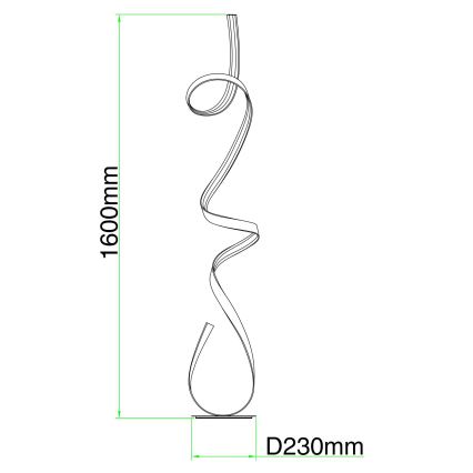 Ondaluce - Candeeiro de pé LED regulável LUMEN LED/30W/230V 160 cm prateado