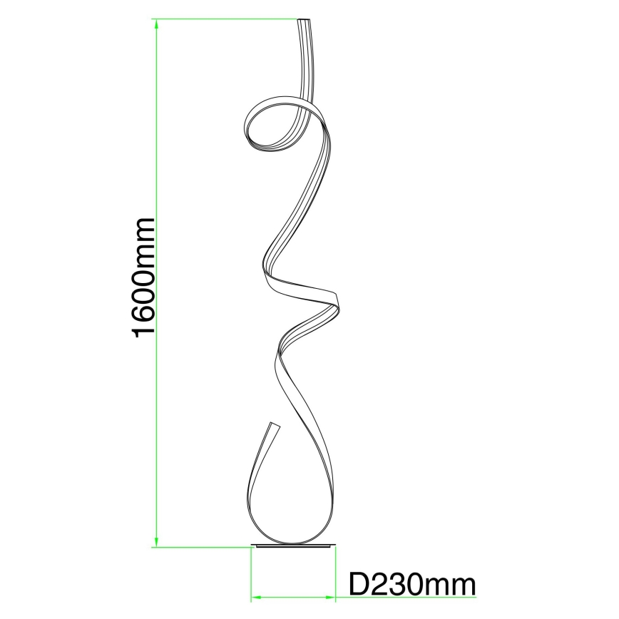 Ondaluce - Candeeiro de pé LED regulável LUMEN LED/30W/230V 160 cm prateado