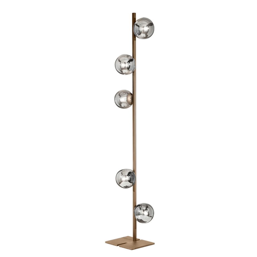 Ondaluce - Candeeiro de pé MONILE 5xE14/10W/230V 170 cm dourado/branco