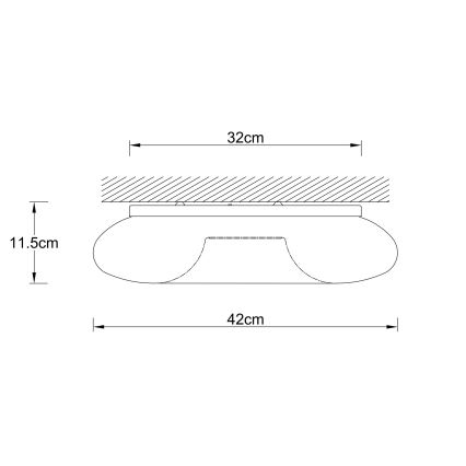 Ondaluce - Candeeiro de tecto DODI 3xE27/15W/230V Ø 42 cm branco