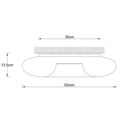 Ondaluce - Candeeiro de tecto DODI 4xE27/15W/230V Ø 53 cm branco