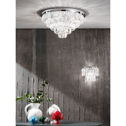 Ondaluce - Lustre de teto em cristal CASTLE 12xG9/7W/230V Ø 60 cm cromado brilhante