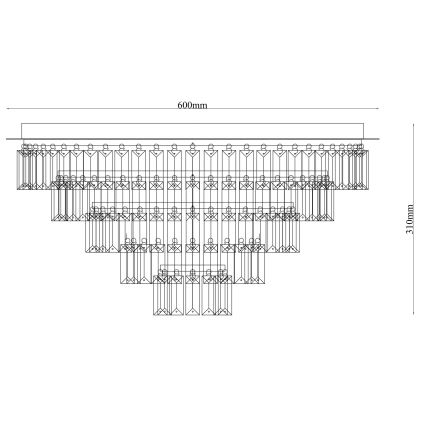 Ondaluce - Lustre de teto em cristal CASTLE 12xG9/7W/230V Ø 60 cm cromado brilhante