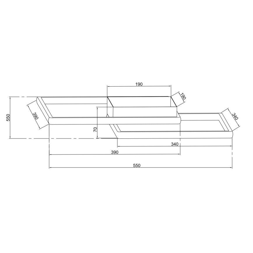 Ondaluce - Candeeiro de tecto LED dimerizável DOWEL LED/46W/230V prateado